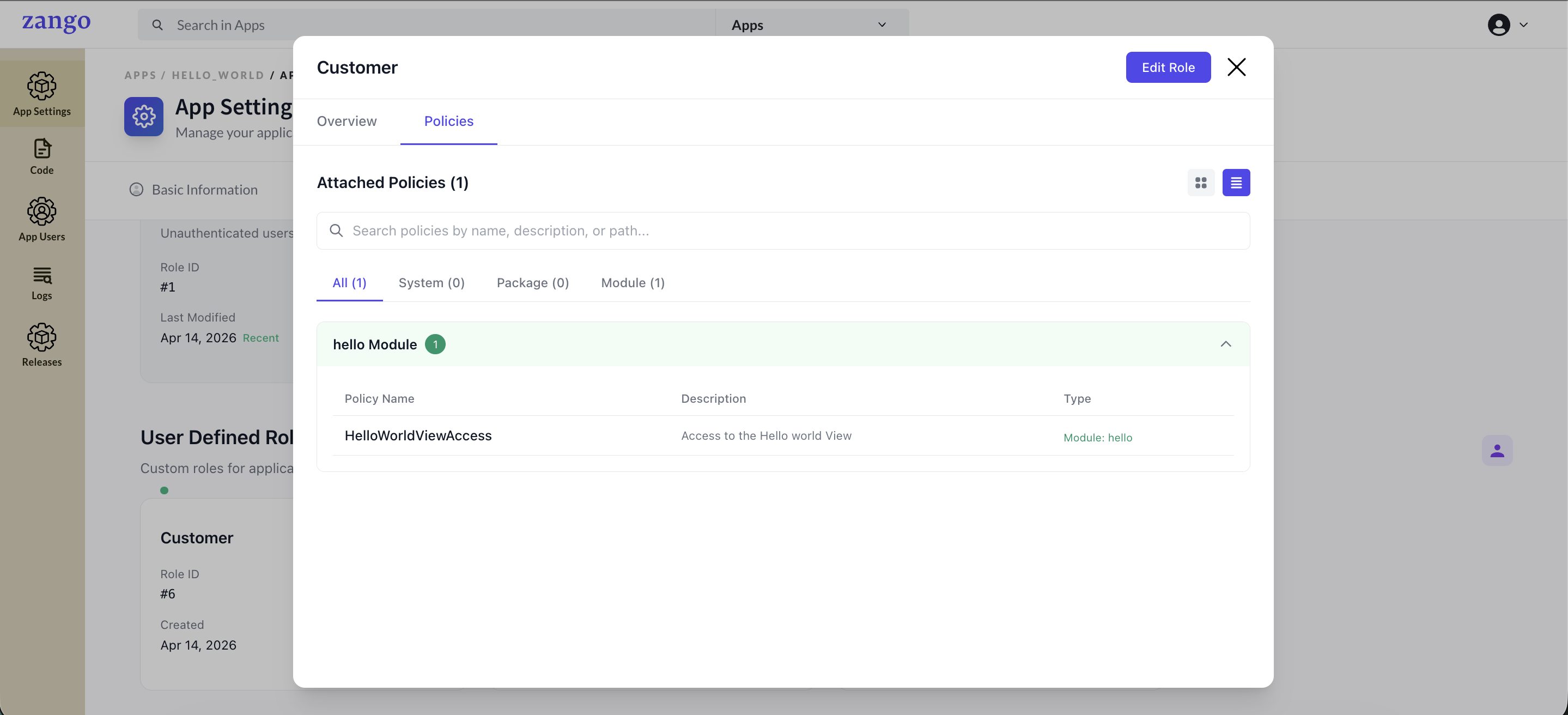 Assigning Policies to User Role 2