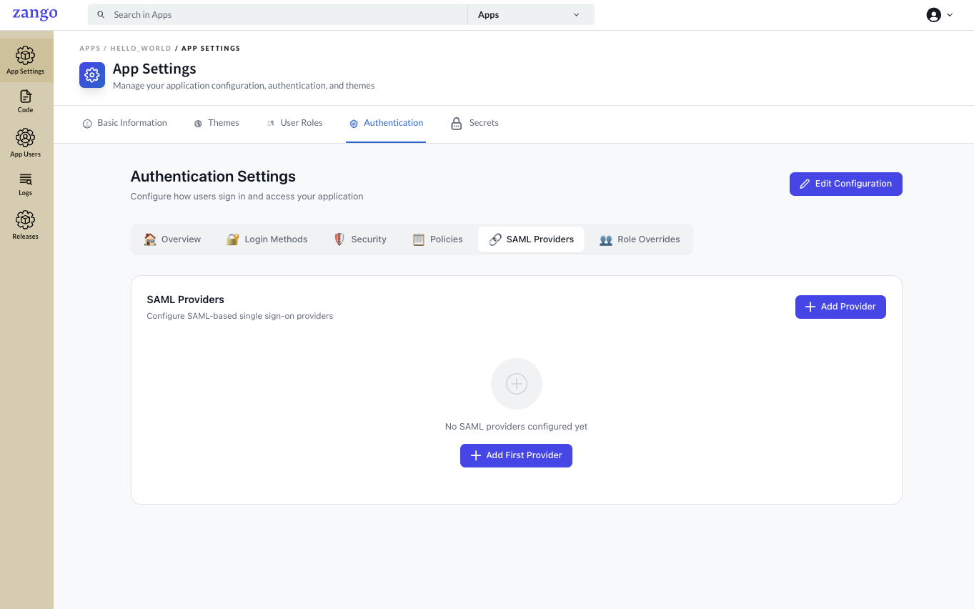 SAML Configurations
