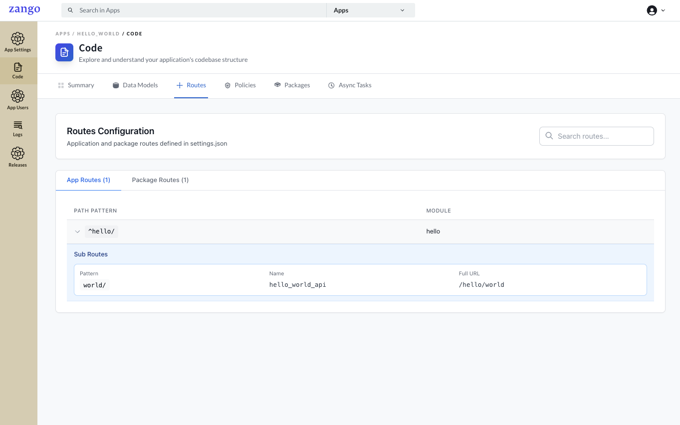 Routes Configuration - App Routes and Package Routes overview