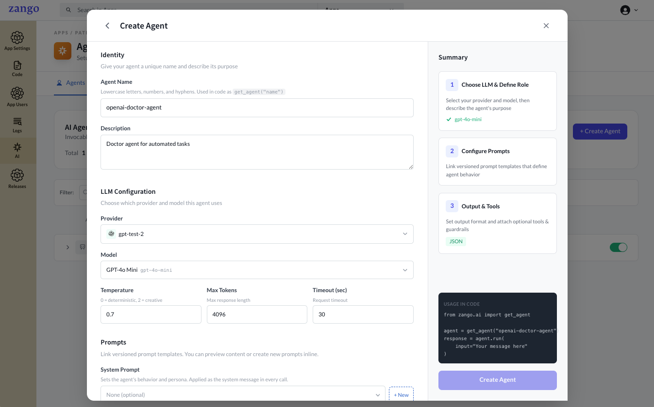 Agent Creation