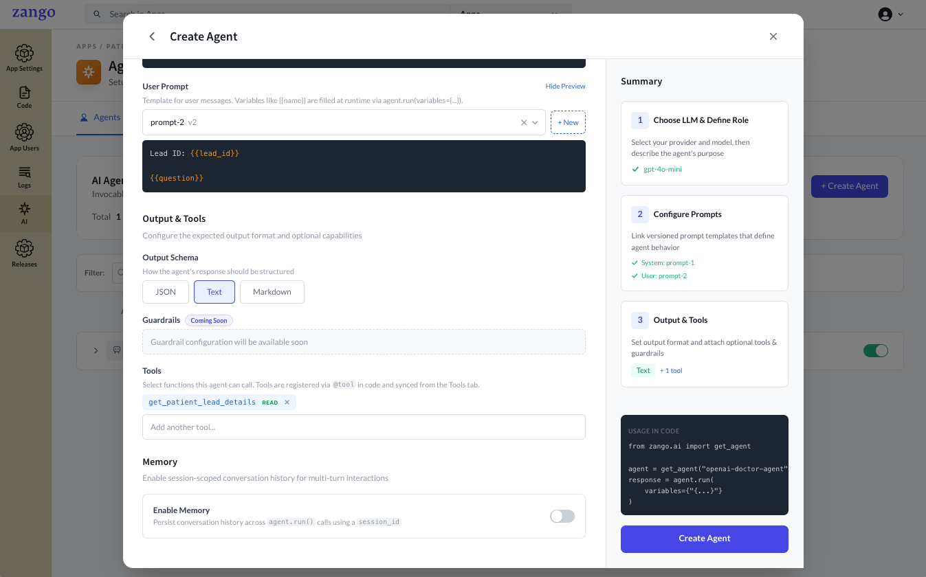 Agent Creation