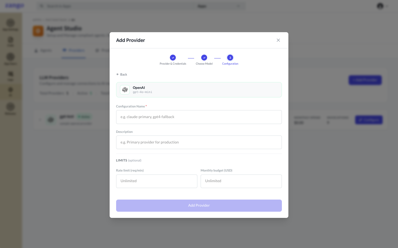 Add Provider form