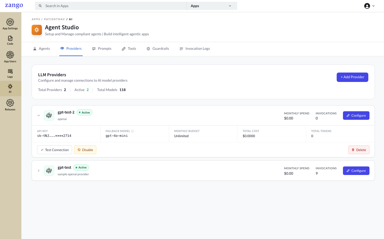 Add Provider form